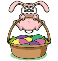 Gif animé Pâques lapin pond des oeufs